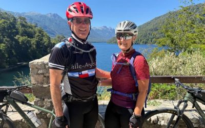 Jeremy Whish Cycling on the  tour with redspokes